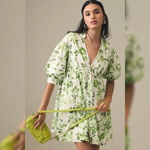 Anthropologie Maeve V-Neck Tunic Dress S 6 Women's Casual Floral Mini